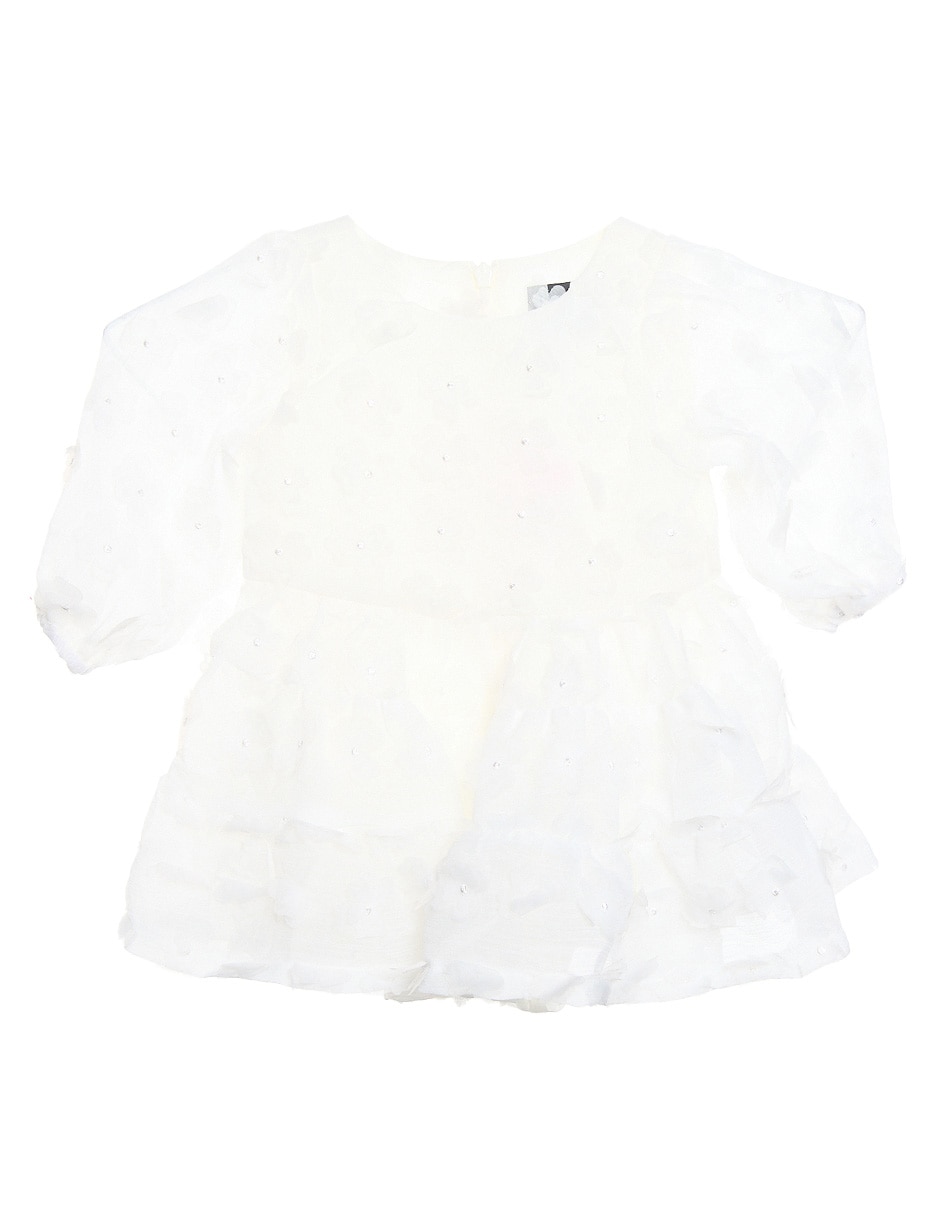 Vestido manga globo para bebé niña