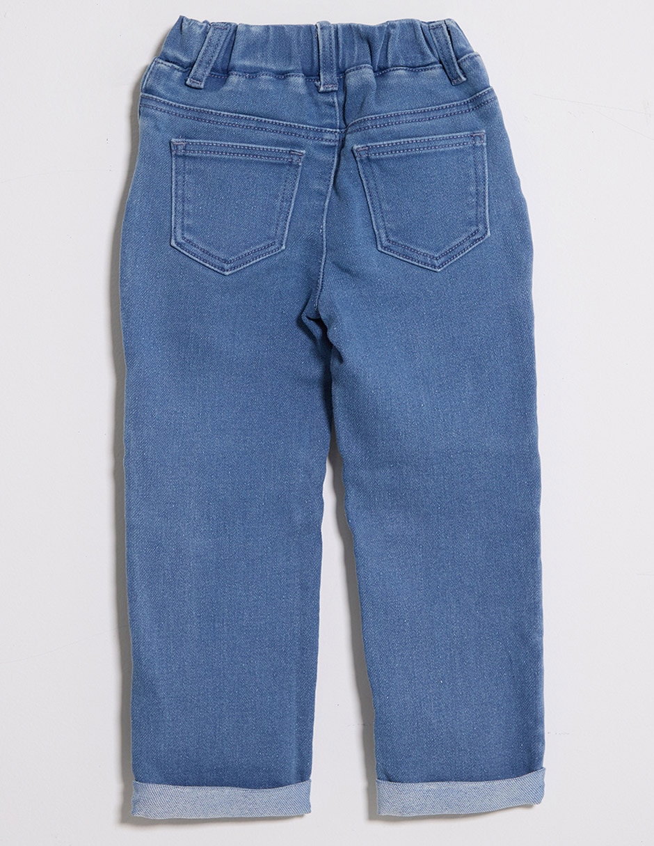 Jeans relaxed straight lavado claro para niña 2