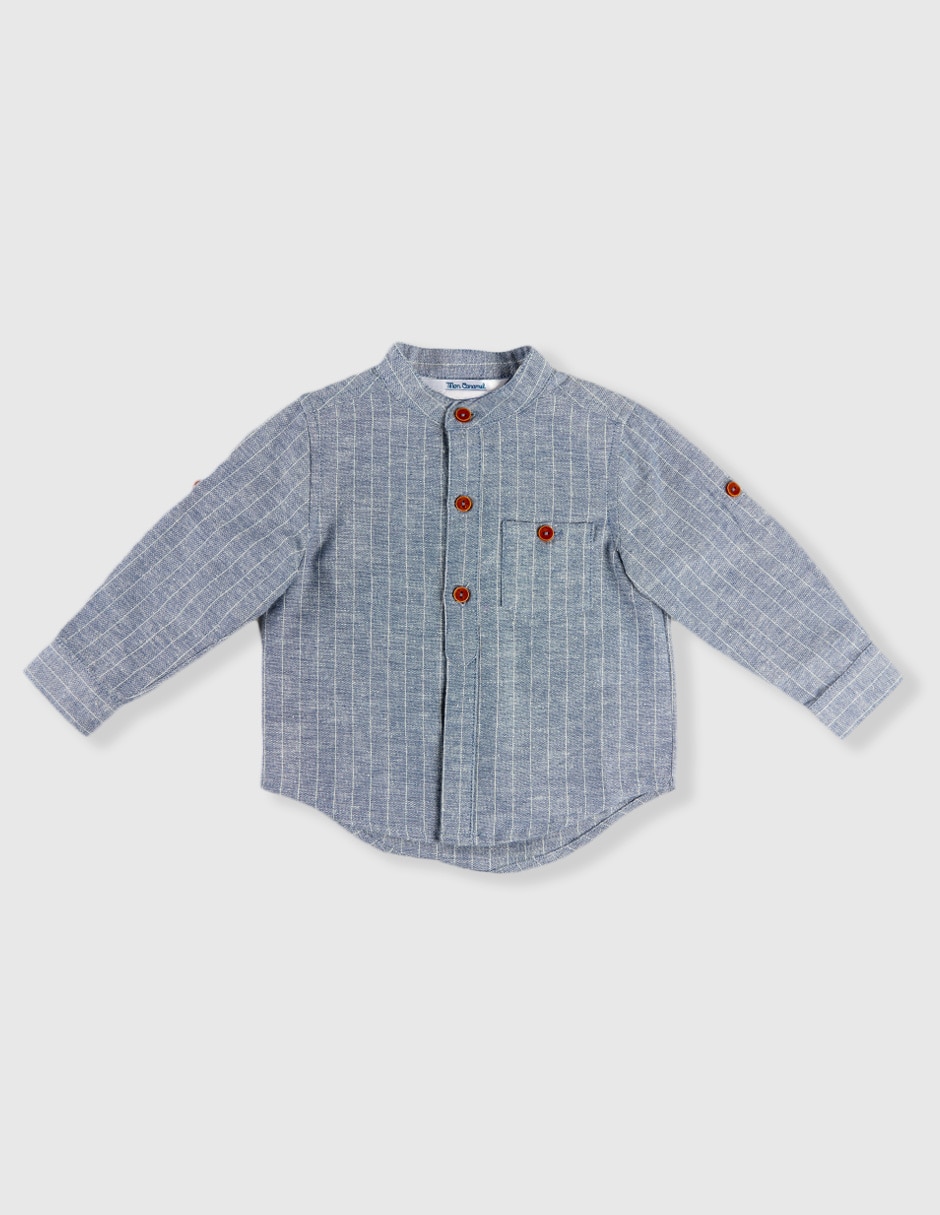 Camisa casual de algodón manga larga para niño Camisa casual de algodón manga larga para niño