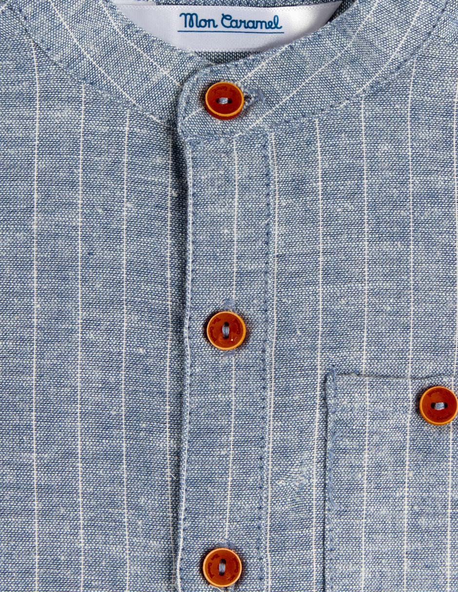 Camisa casual de algodón manga larga para niño 3