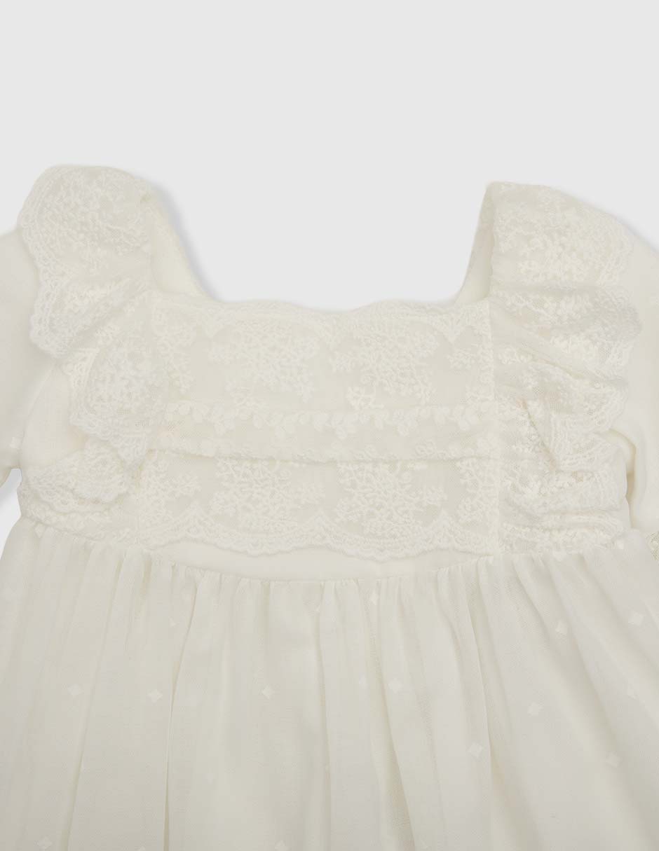 Vestido manga amplia para bebé niña 3