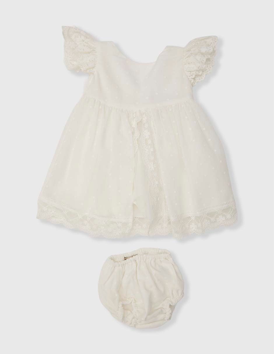 Vestido manga mariposa para bebé niña Vestido manga mariposa para bebé niña