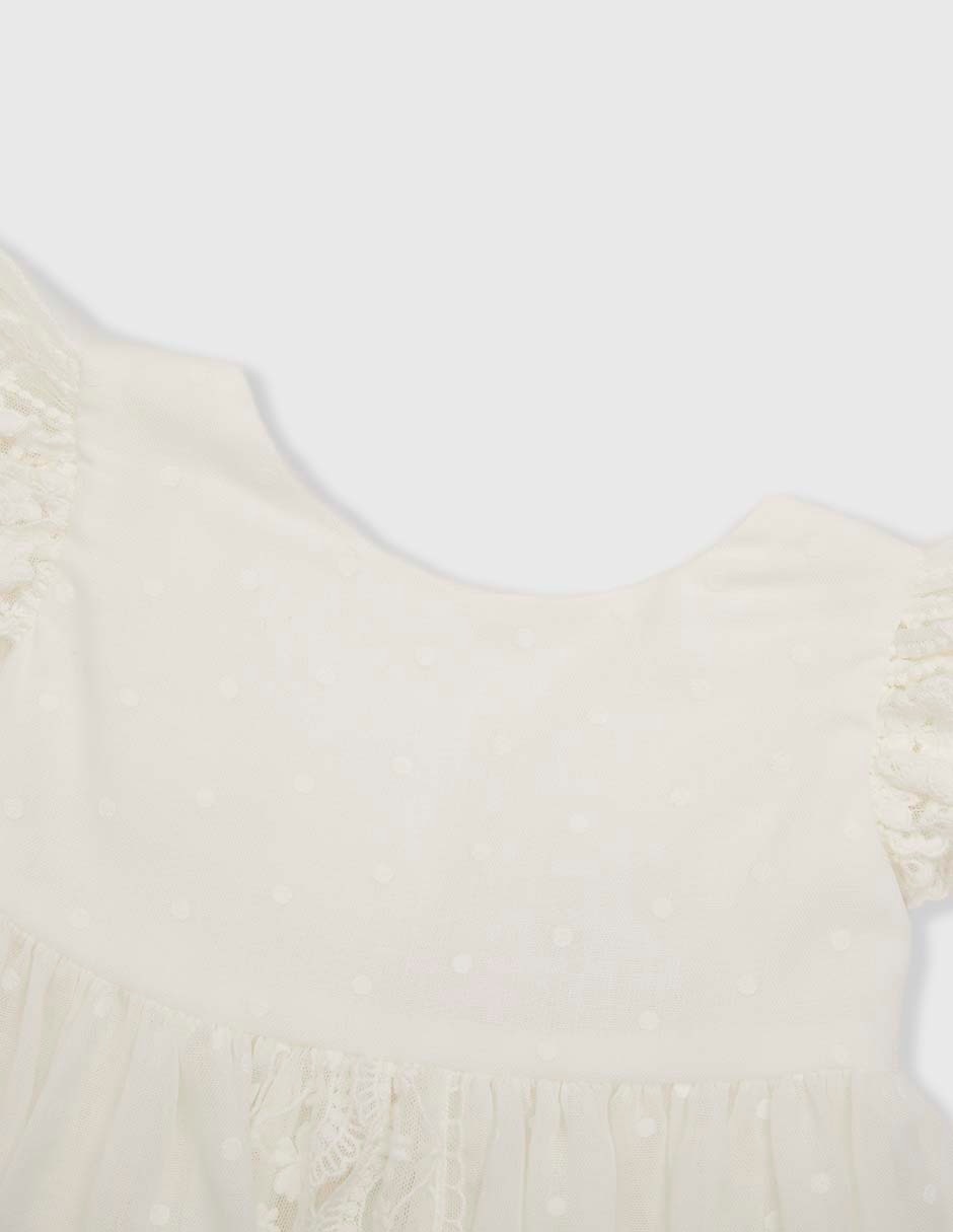 Vestido manga mariposa para bebé niña 3