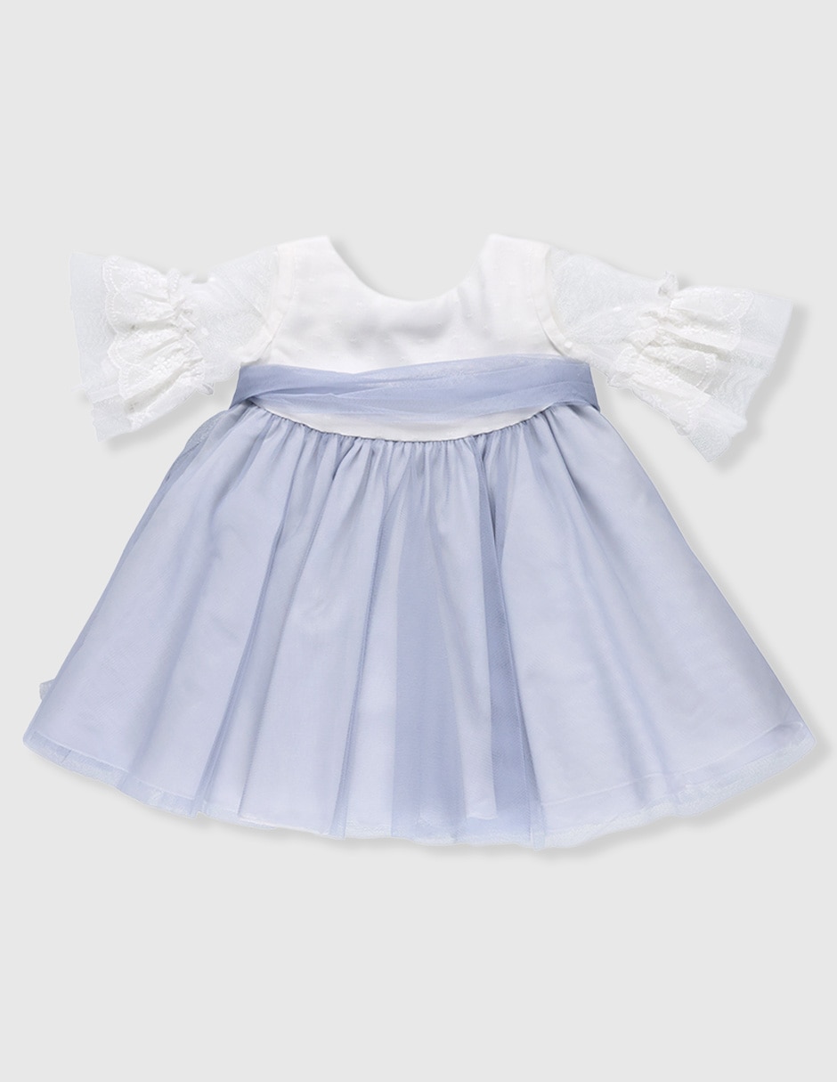 Vestido manga volantes para bebé niña 3
