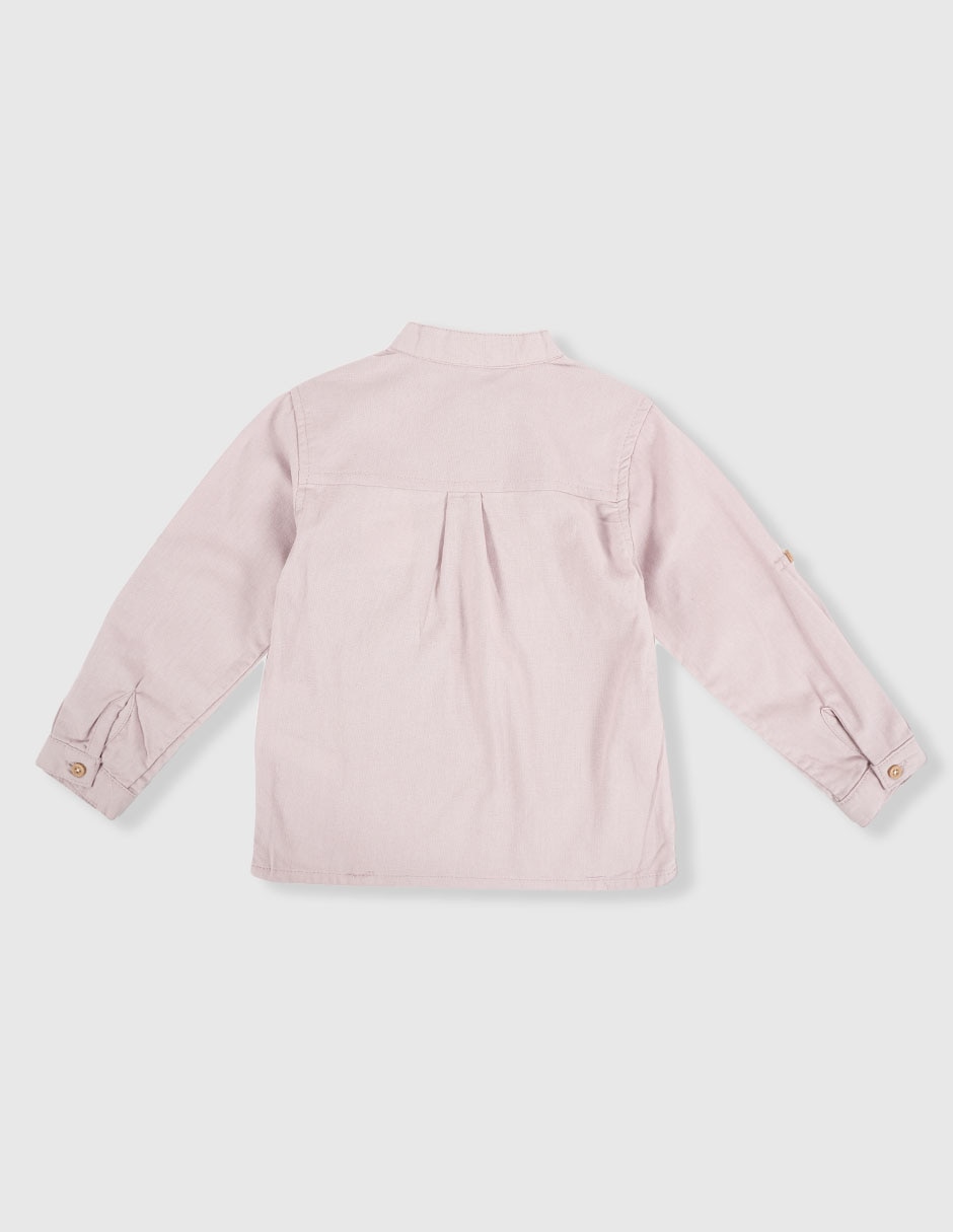 Camisa de vestir de algodón manga larga para bebé niño 2