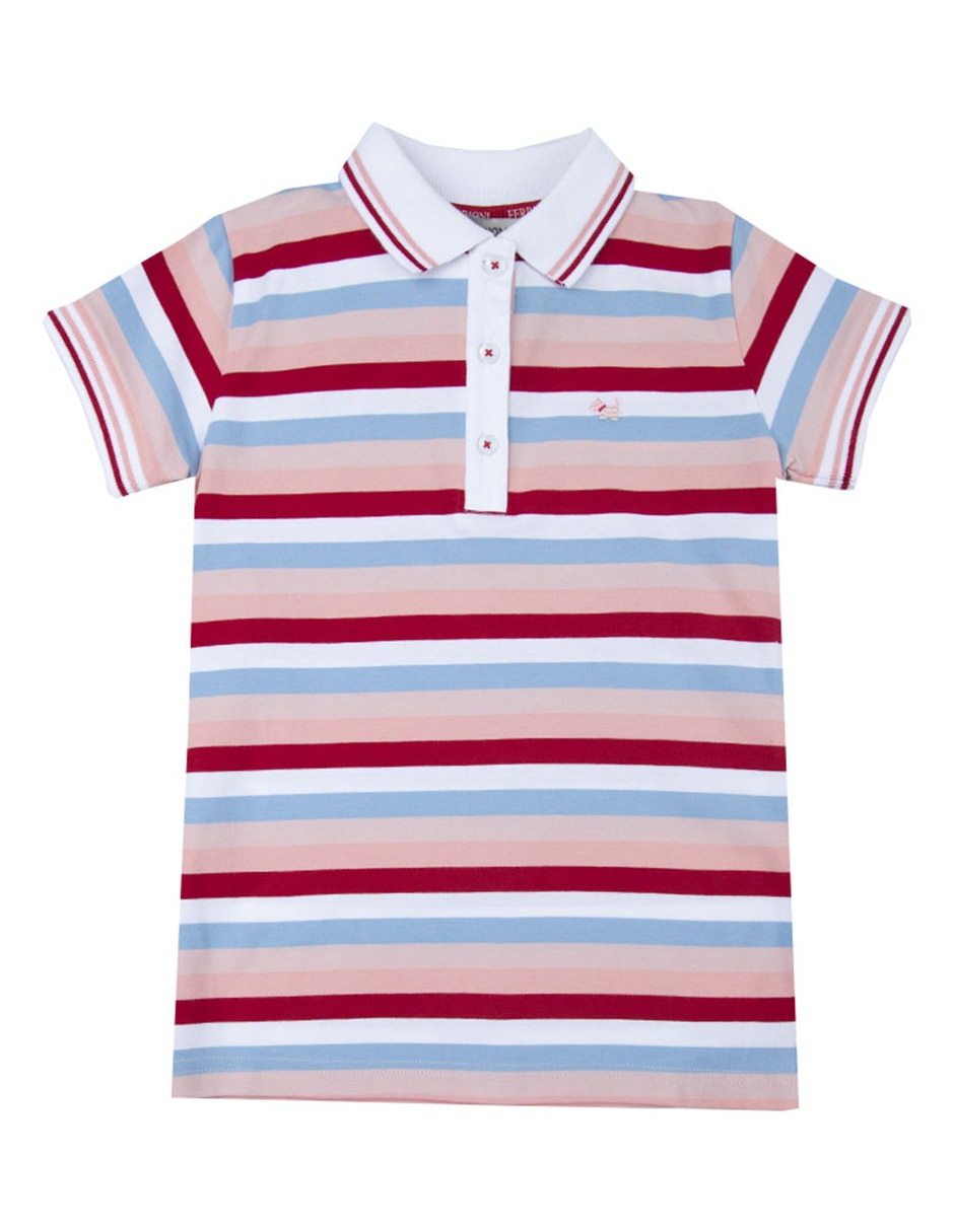 Playera tipo polo de algodón para bebé niña Playera tipo polo de algodón para bebé niña