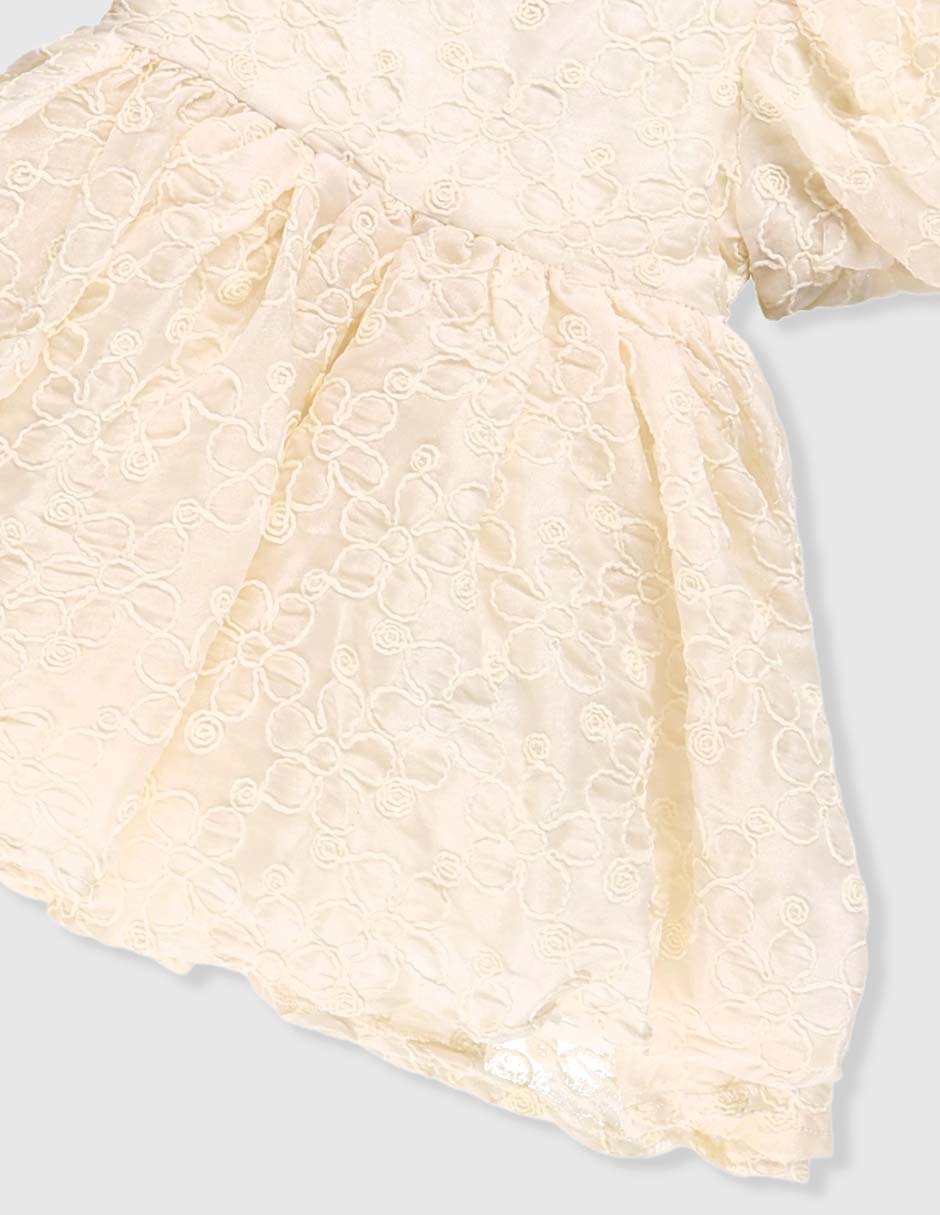 Vestido blusón manga globo para niña 3