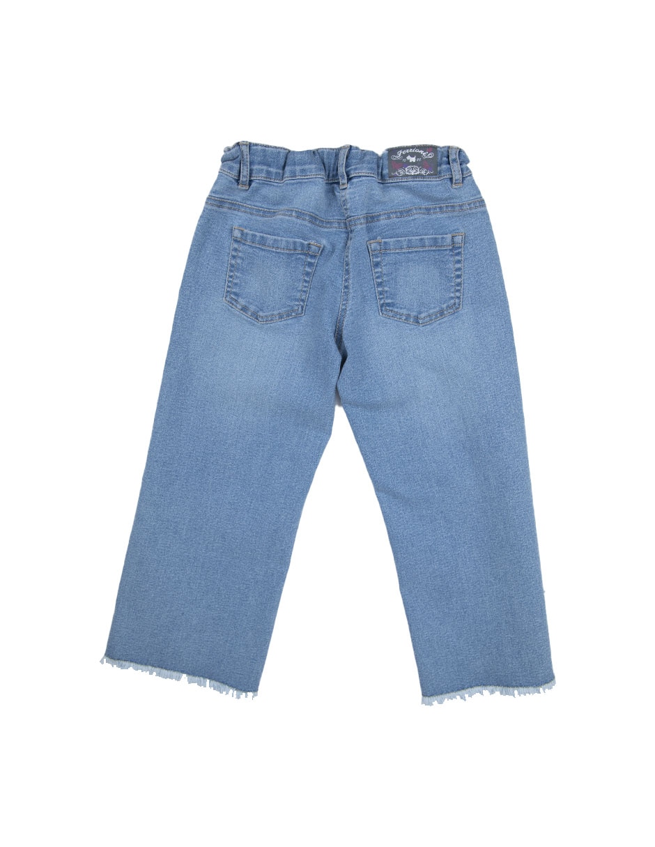 Jeans straight Pimmy M26795 lavado deslavado para bebé niña 2