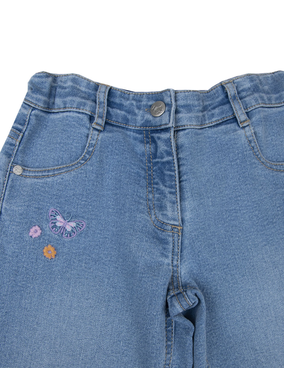 Jeans straight Pimmy M26795 lavado deslavado para bebé niña 3