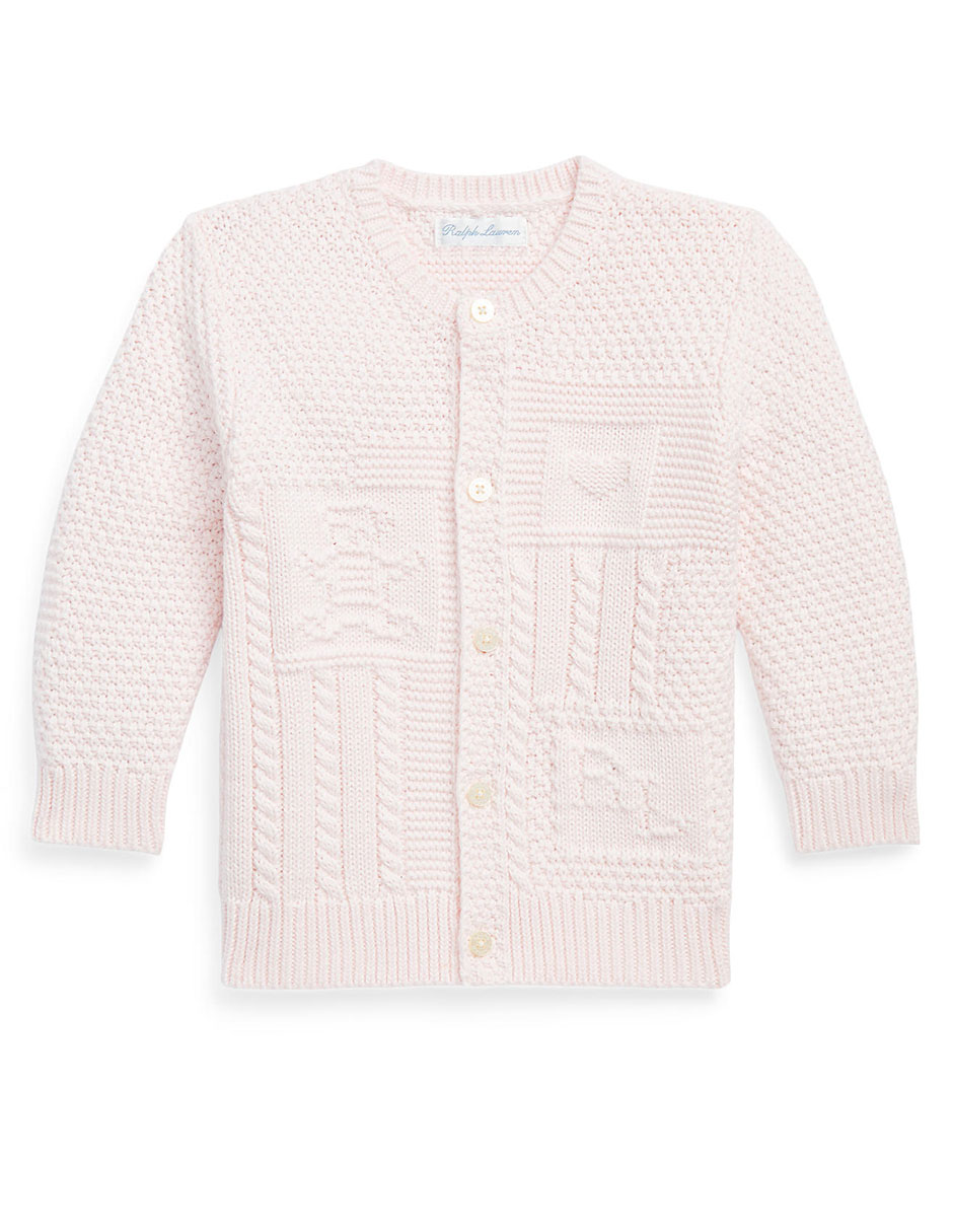 SUÉTER POLO RALPH LA, 9-12 MESES, ROSA