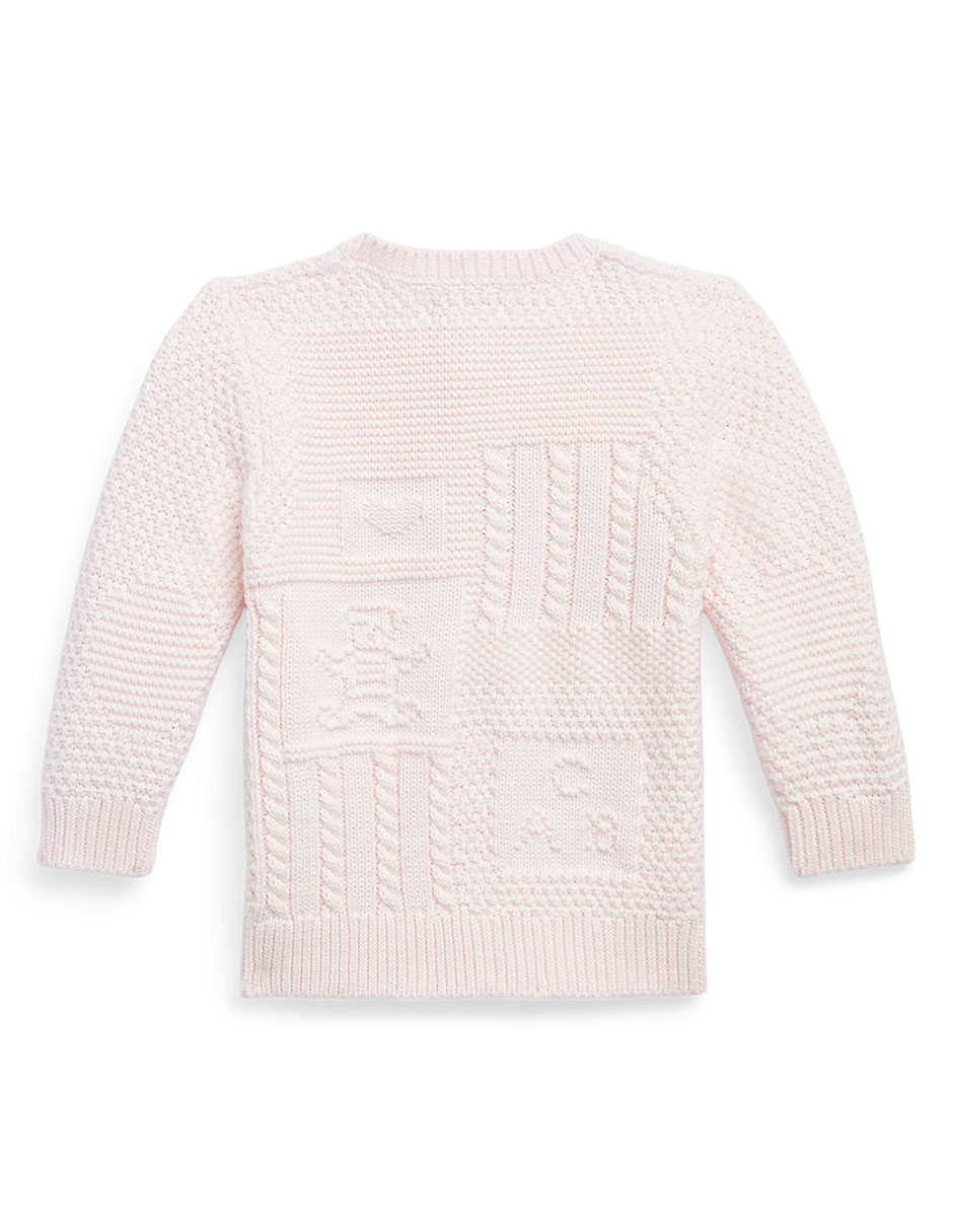 SUÉTER POLO RALPH L, 18-24 MESES, ROSA