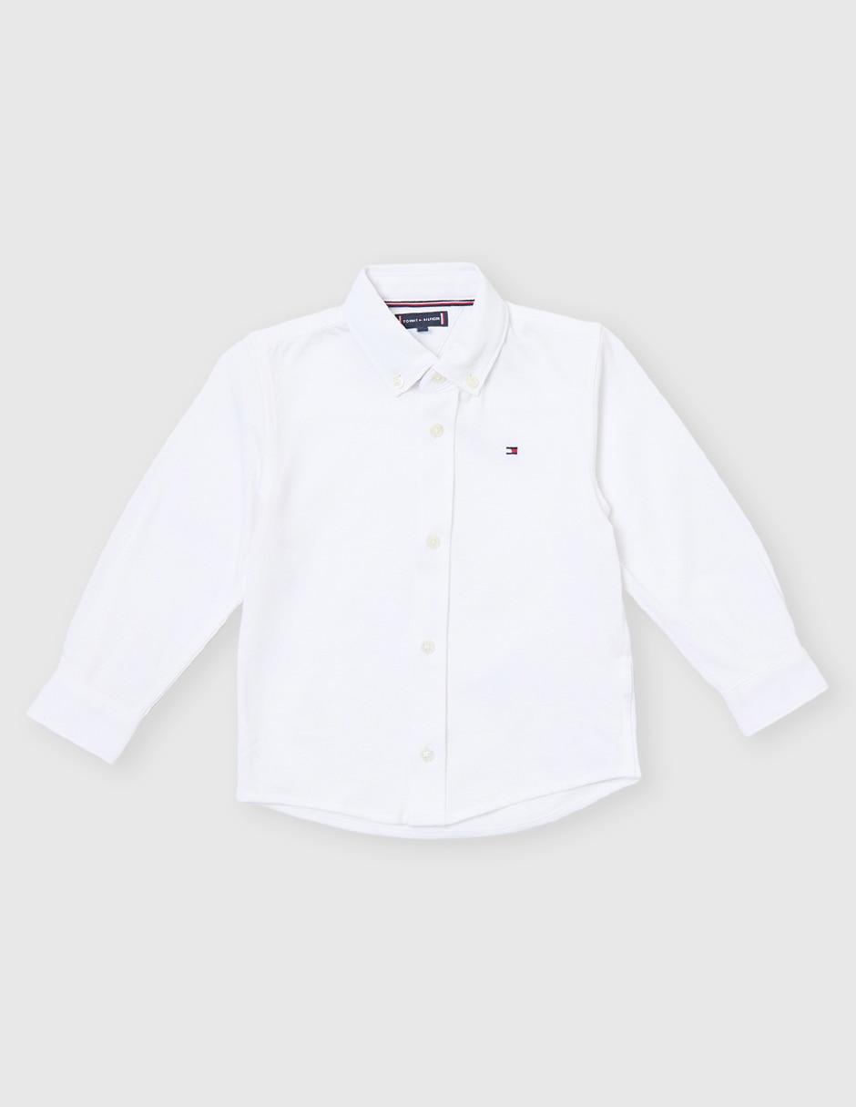 Camisa casual Tommy Hilfiger de algodón manga larga para bebé niño