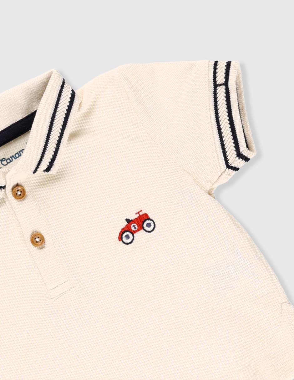 Playera tipo polo de algodón para bebé niño 4