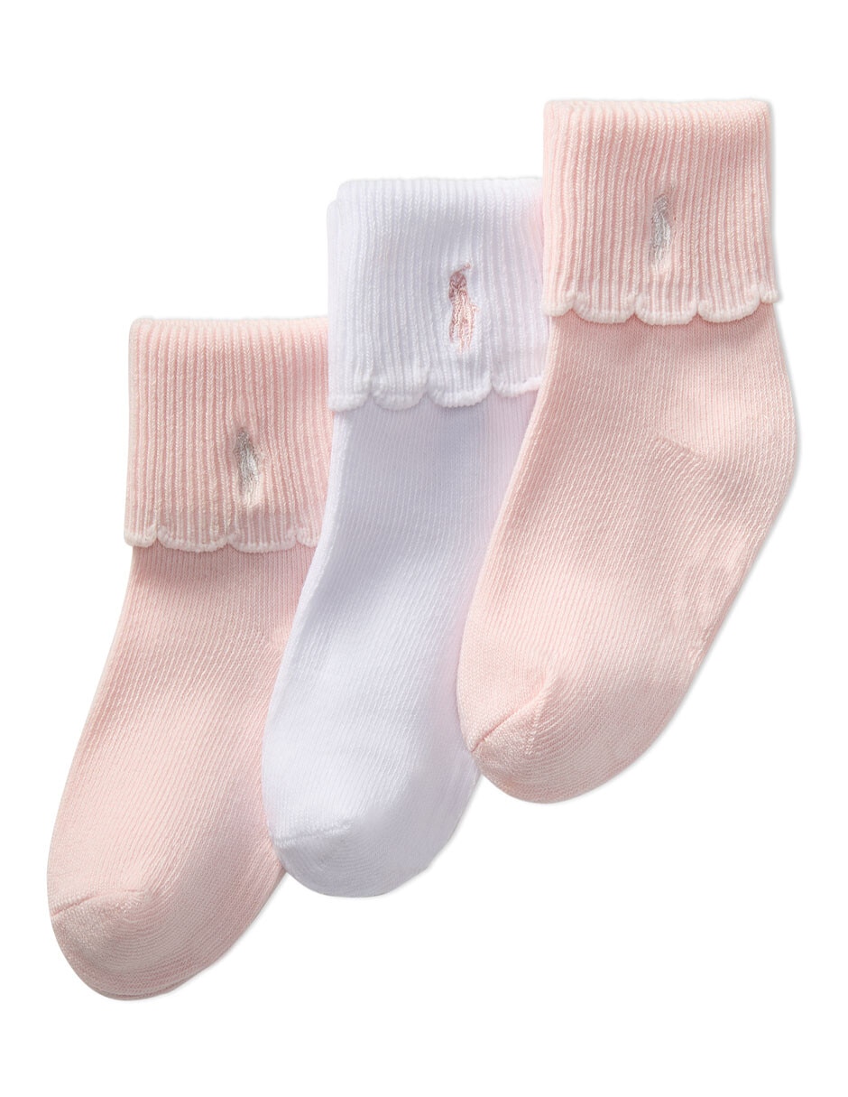 Set tobillo de algodón para niña 3 pares