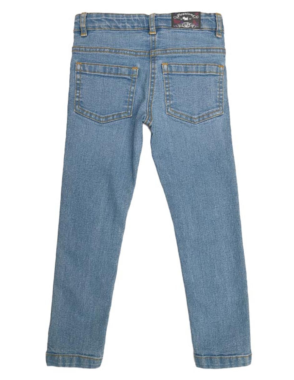 Jeans straight lavado medio para bebé niña 2