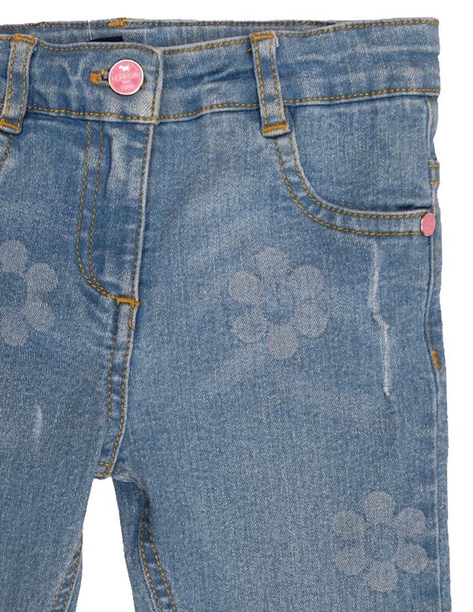 Jeans straight lavado medio para bebé niña 3