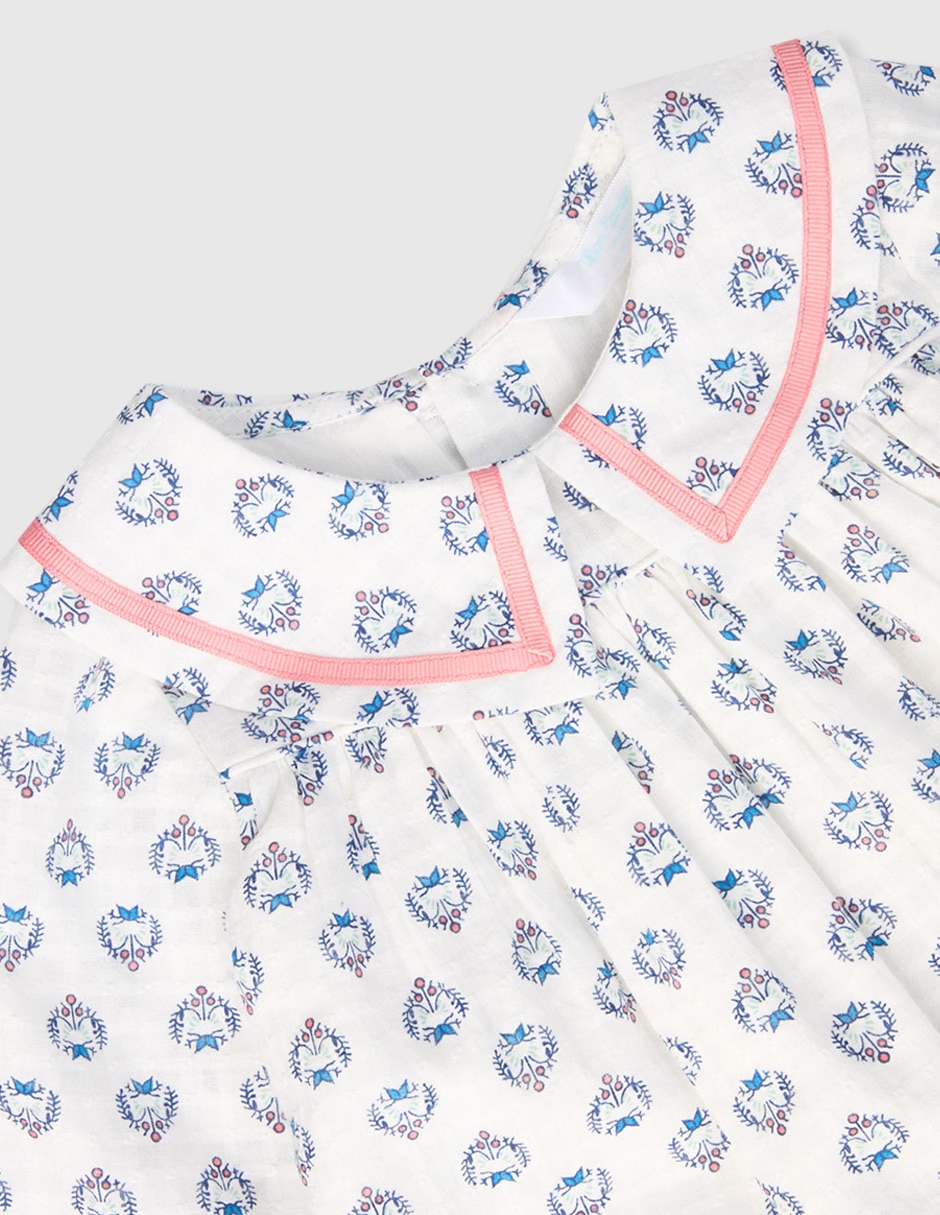 Vestido manga volantes para bebé niña 3