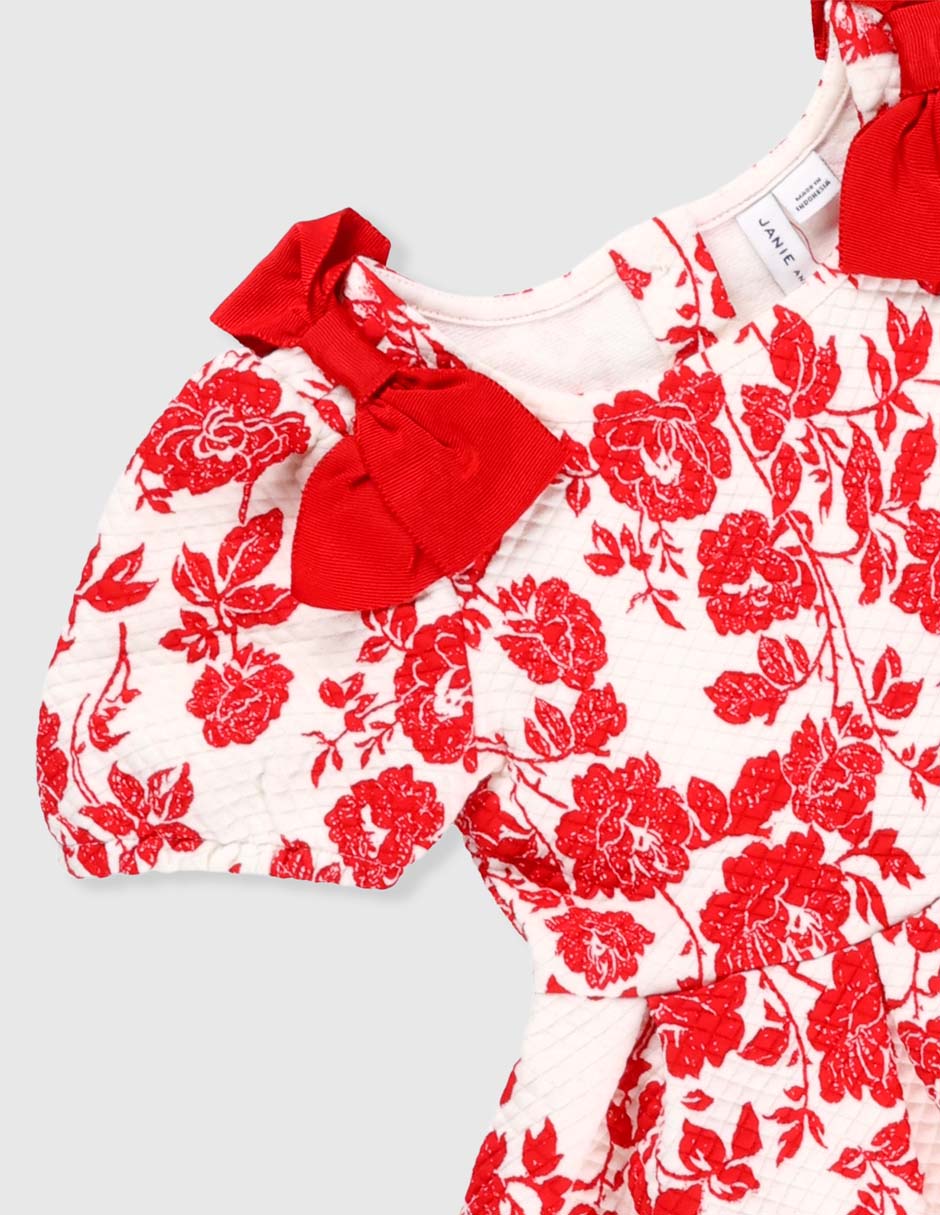 Vestido manga globo para bebé niña 3