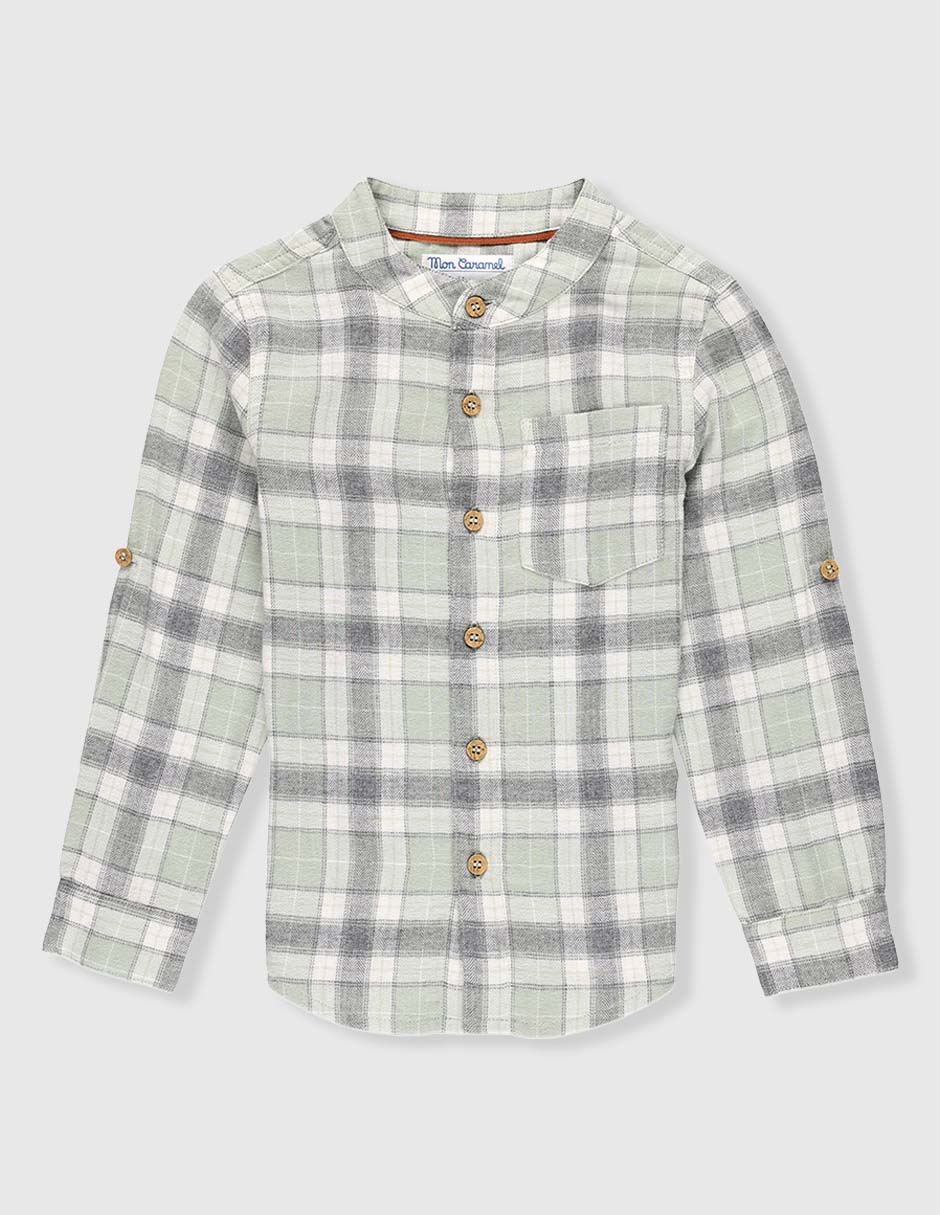 Camisa casual de algodón manga larga para niño Camisa casual de algodón manga larga para niño