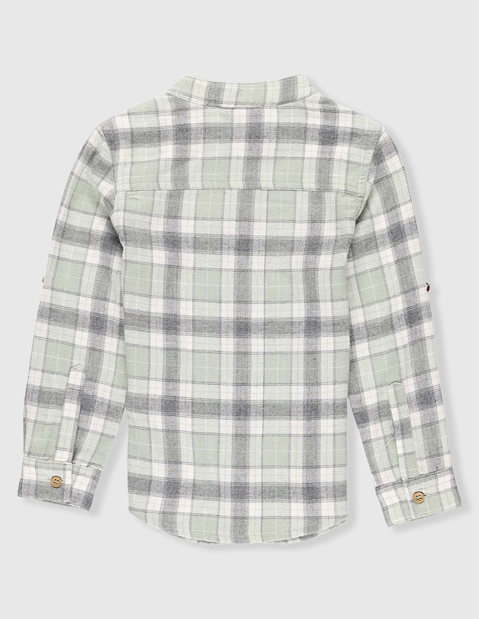 Camisa casual de algodón manga larga para niño 2