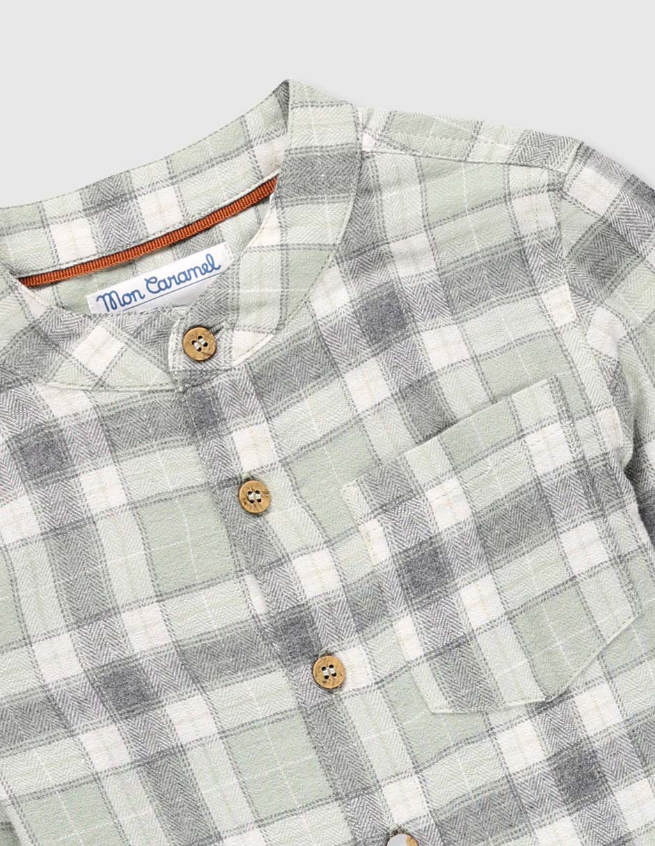 Camisa casual de algodón manga larga para niño 3