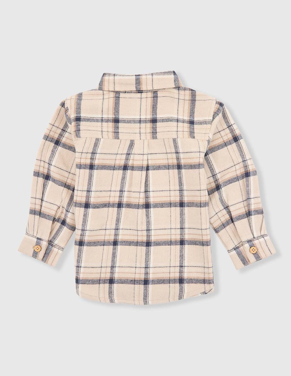 Camisa casual de algodón manga larga para bebé niño 2