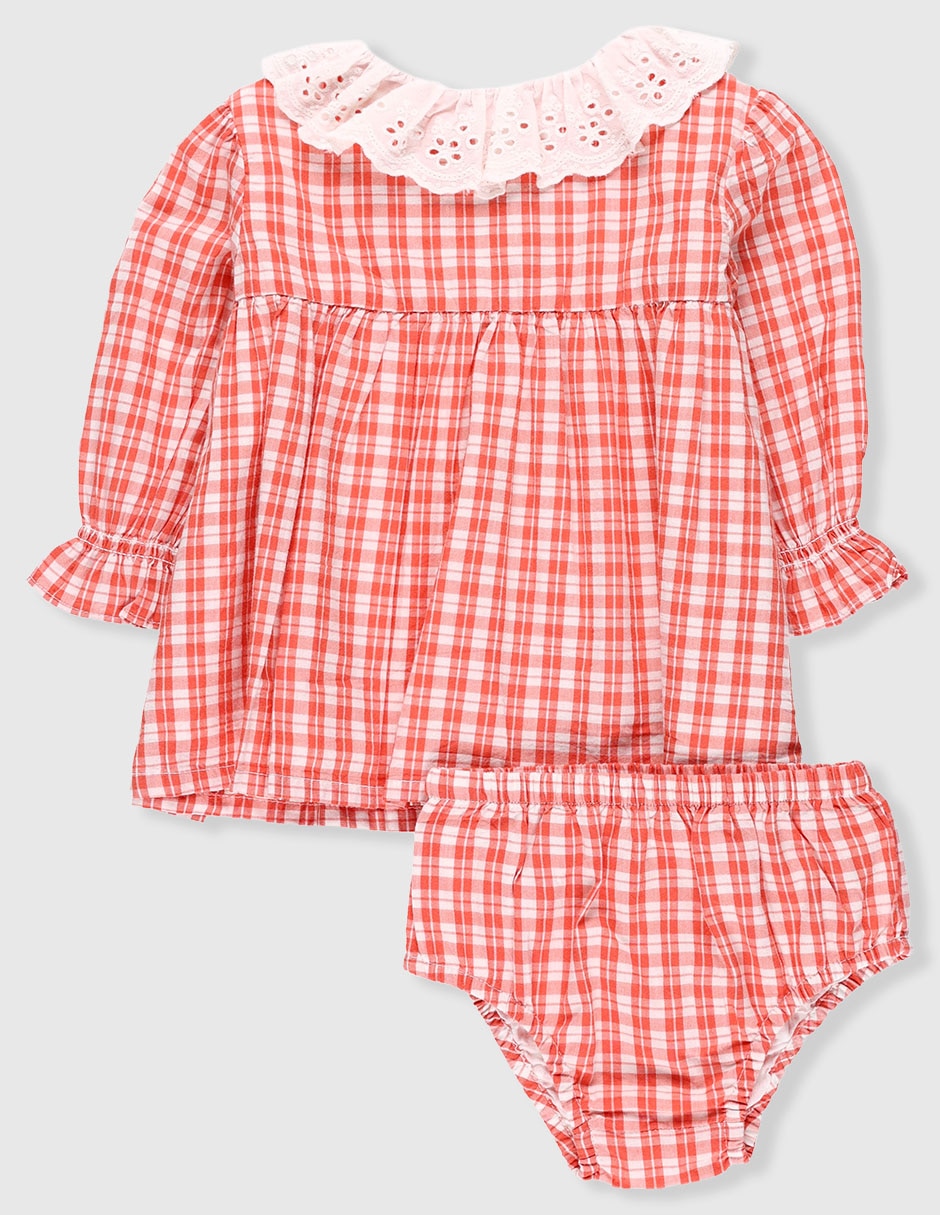Set vestido manga larga para bebé niña