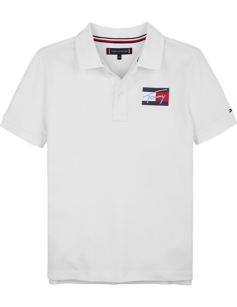 Playera tipo polo de algodón para bebé niño