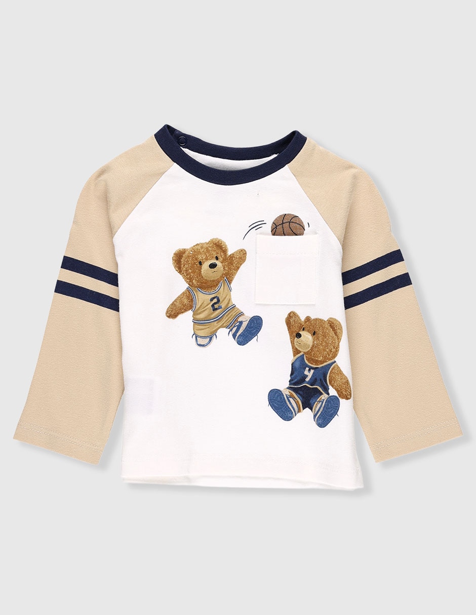 Playera manga larga para bebé niño Playera manga larga para bebé niño
