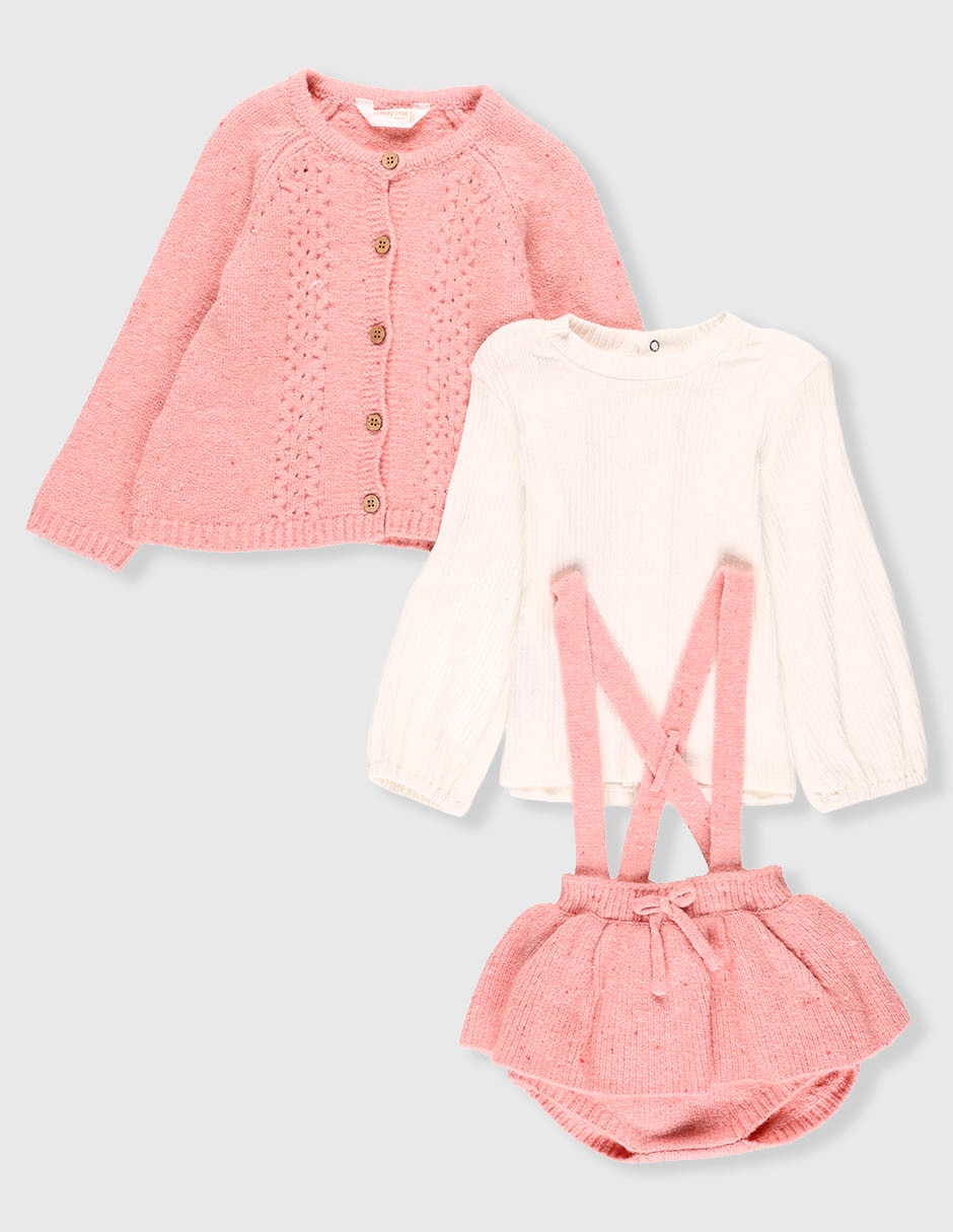 Conjunto de vestir newborn de algodón para niña