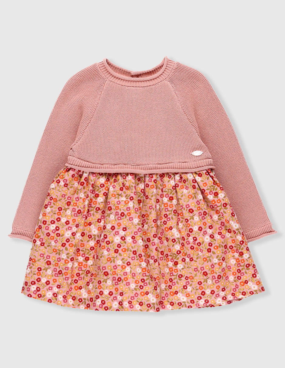 Vestido manga larga para bebé niña