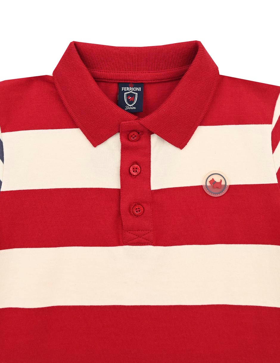 Playera tipo polo Cleave de algodón para bebé niño 3