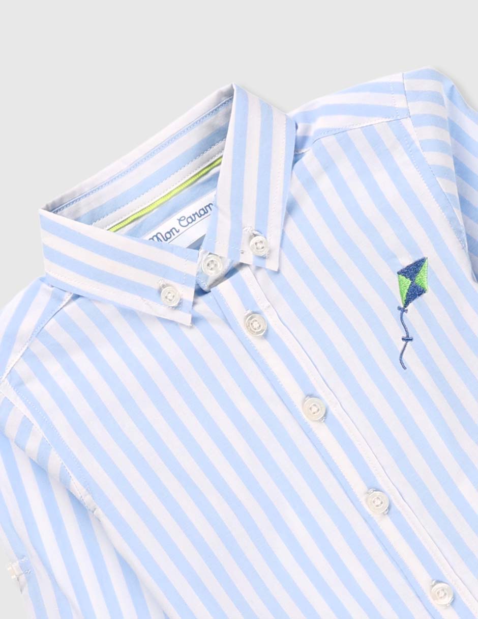 Camisa casual de algodón manga larga para niño 3