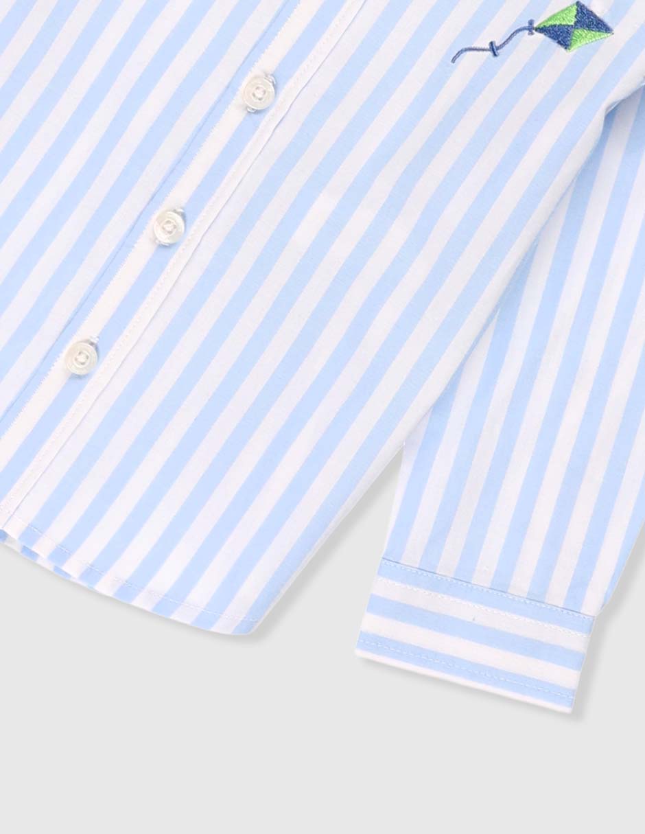 Camisa casual de algodón manga larga para niño 4