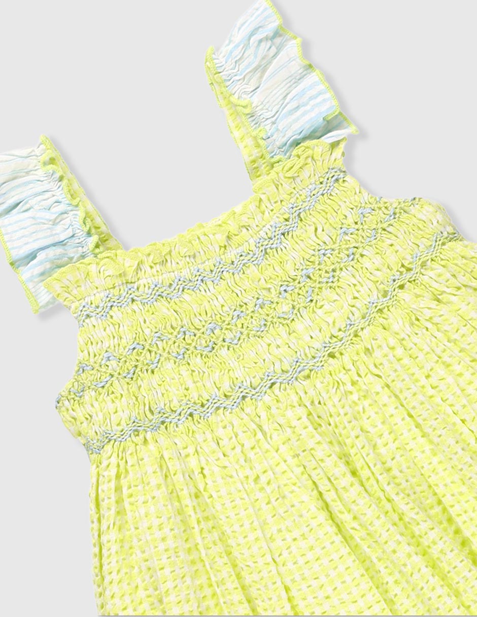 Vestido con calzón manga mariposa para niña 3