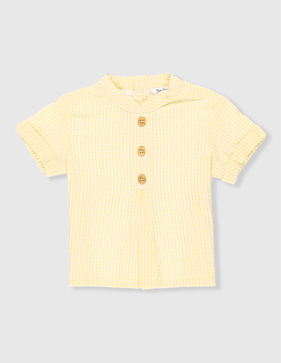Camisa casual de algodón manga corta para niño Camisa casual de algodón manga corta para niño