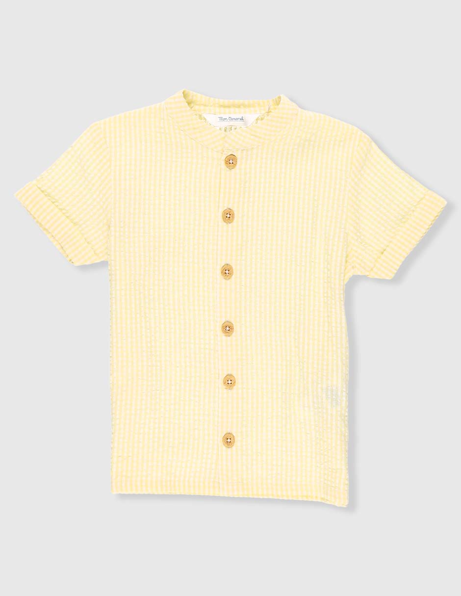 Camisa casual de algodón manga corta para niño Camisa casual de algodón manga corta para niño