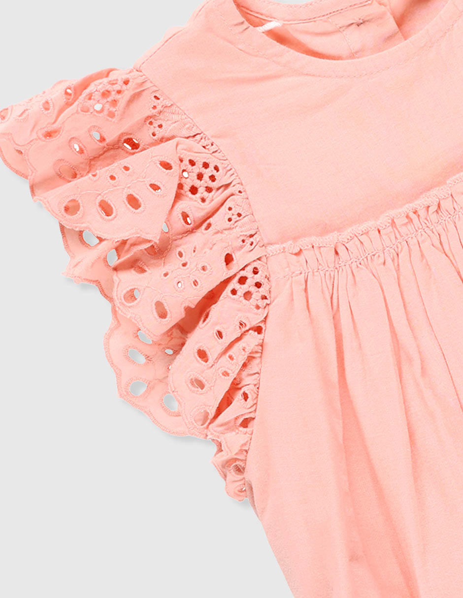 Vestido con calzón manga mariposa para bebé niña 3