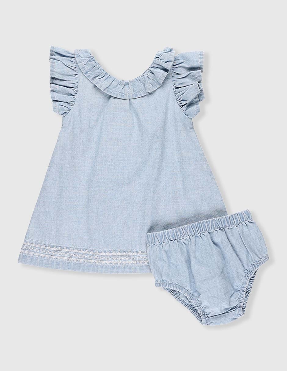 Vestido manga mariposa para bebé niña Vestido manga mariposa para bebé niña