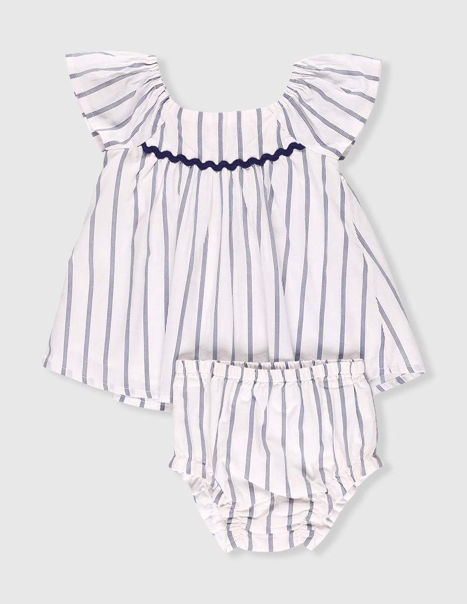 Vestido manga cap para bebé niña Vestido manga cap para bebé niña