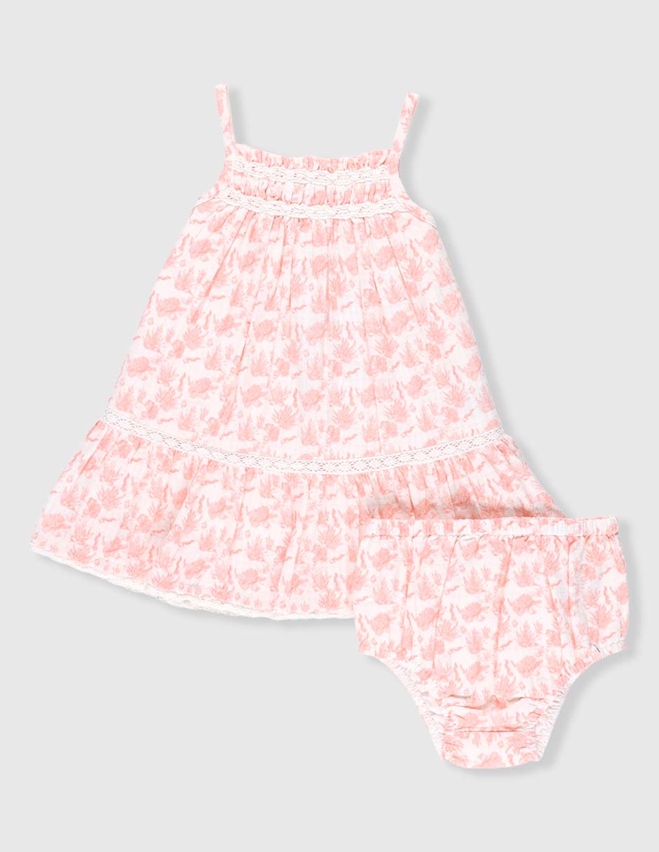 Vestido con calzón sin manga para bebé niña