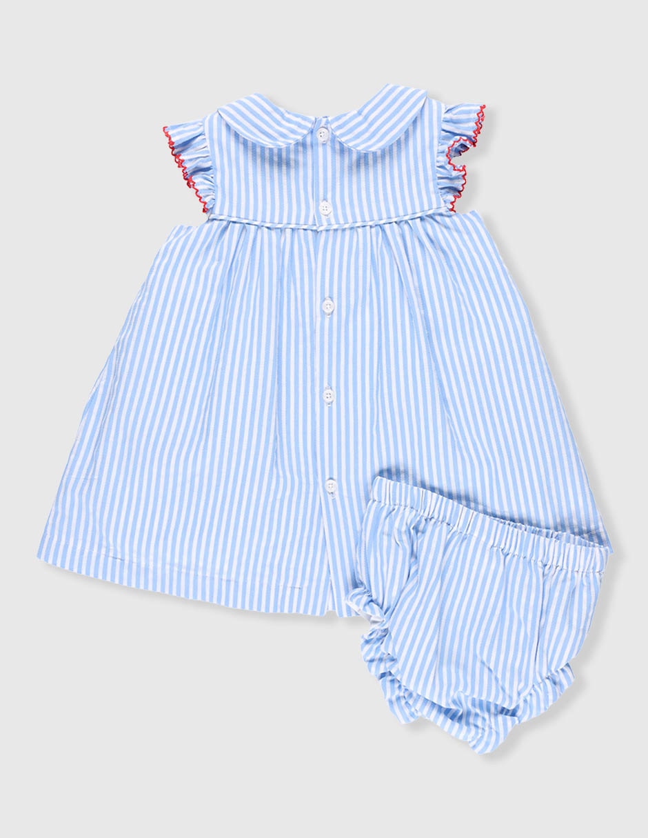 Vestido con calzón manga volantes para bebé niña 2