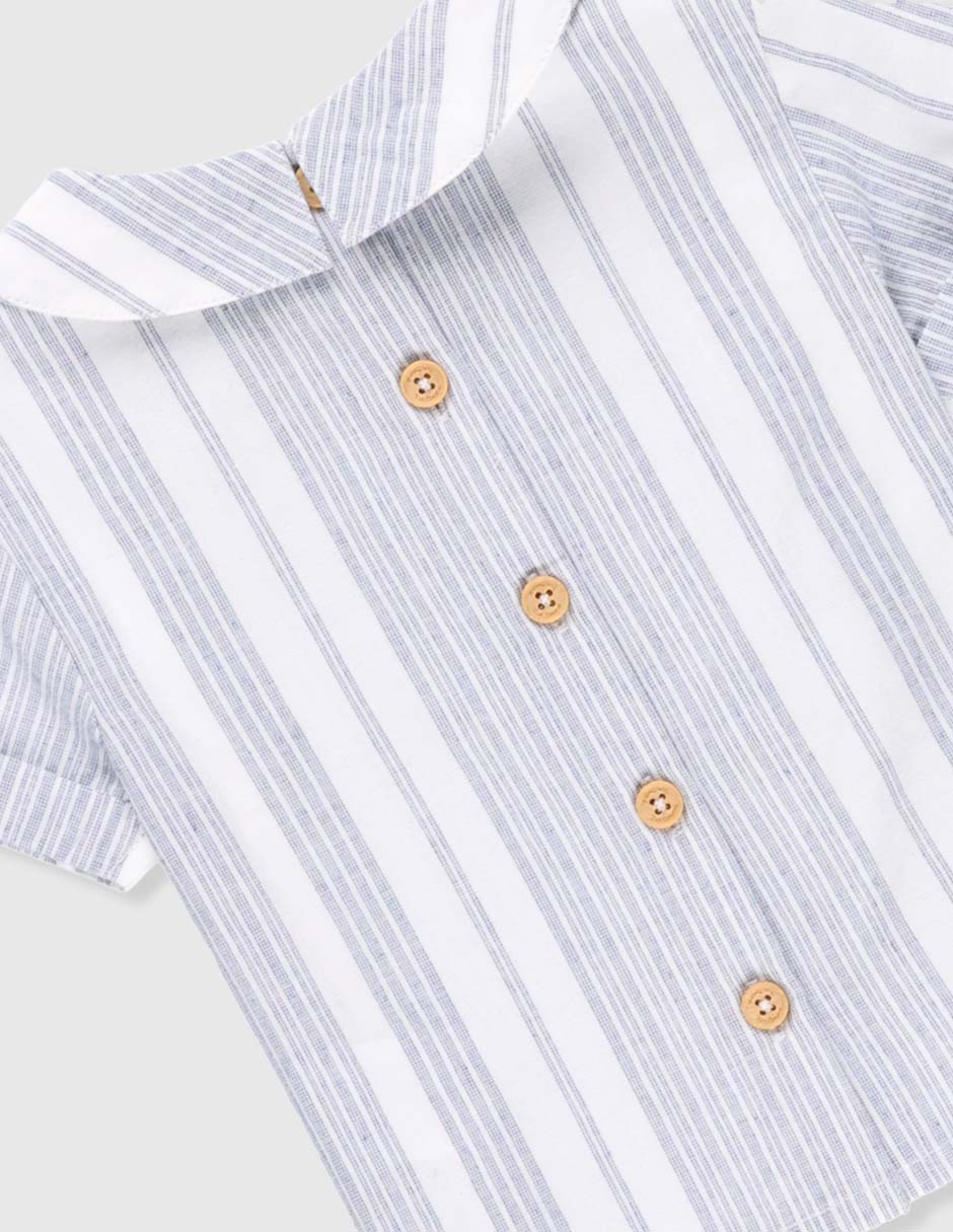 Camisa casual de algodón manga corta para bebé niño 4