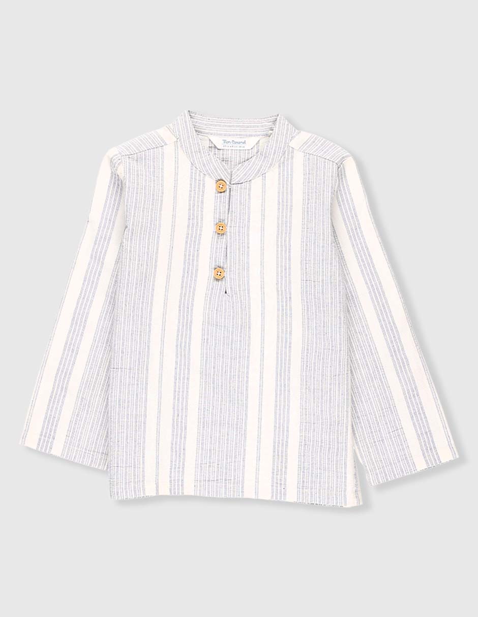 Camisa casual de algodón manga larga para niño Camisa casual de algodón manga larga para niño