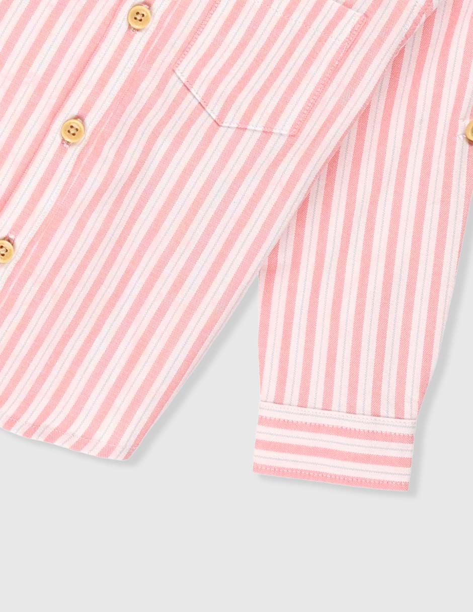 Camisa casual de algodón manga larga para niño 4
