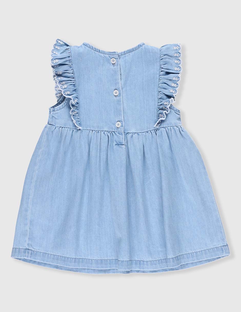 Vestido manga volantes para bebé niña 2