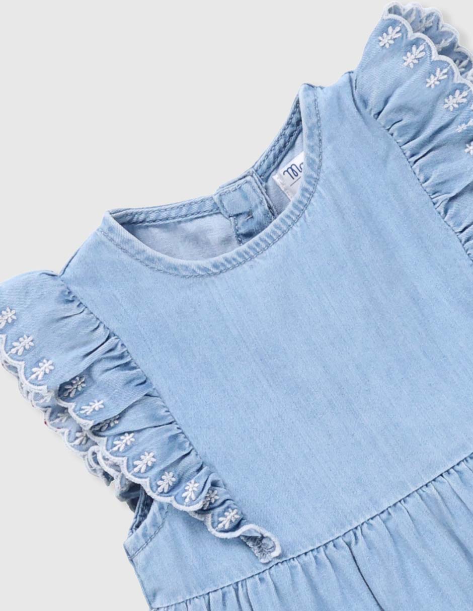 Vestido manga volantes para bebé niña 3