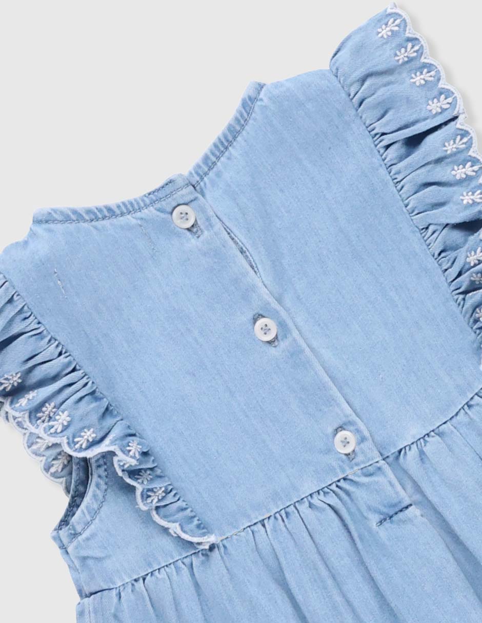 Vestido manga volantes para bebé niña 4