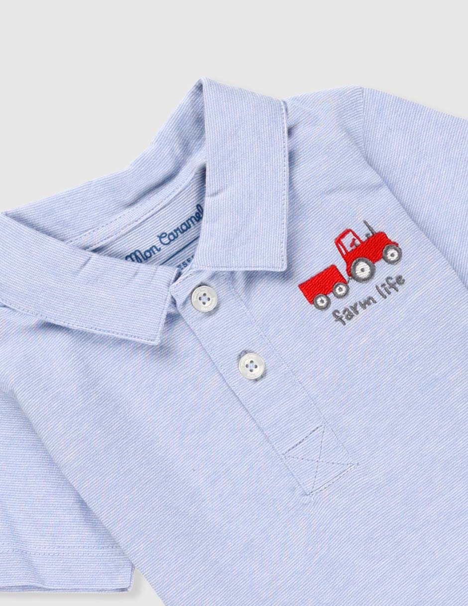 Playera tipo polo de algodón para bebé niño 3