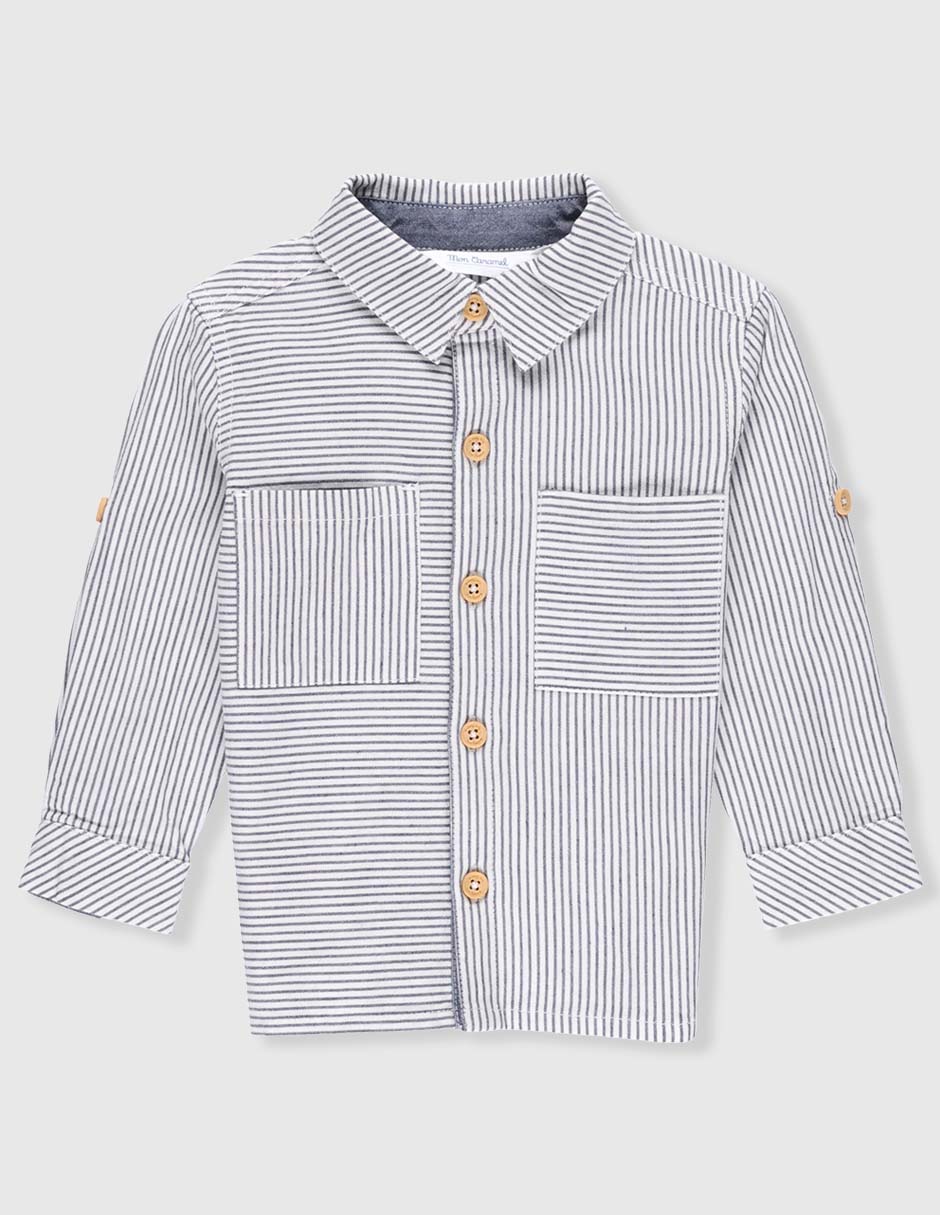 Camisa casual de algodón manga larga para bebé niño